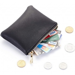Leather Coin Pouch with Zipper