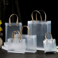 Customize Logo PVC Clear Shopping Bags